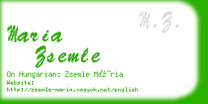 maria zsemle business card